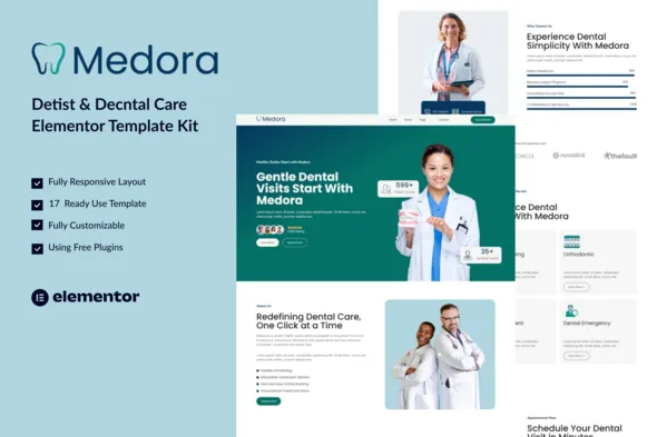 Medora Dentist & Dental Care Elementor Template Kit