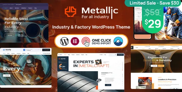 Metallic Industry Manufacturing Factory WordPress Theme