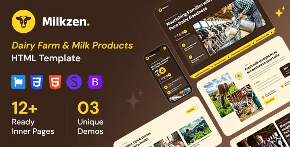 Milkzen Dairy Farm Milk Products WordPress Theme