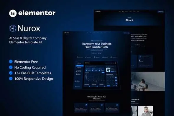 Nurox AI Saas & Digital Company Elementor Template Kit