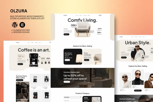 Olzura Multipurpose Woocommerce Store Elementor Template Kit