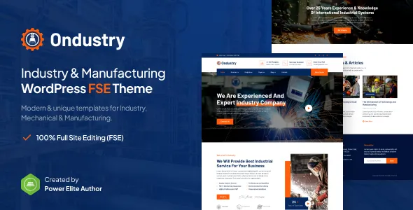 Ondustry Industry Manufacturing FSE WordPress Theme