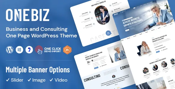 Onebiz Business One Page WordPress Theme