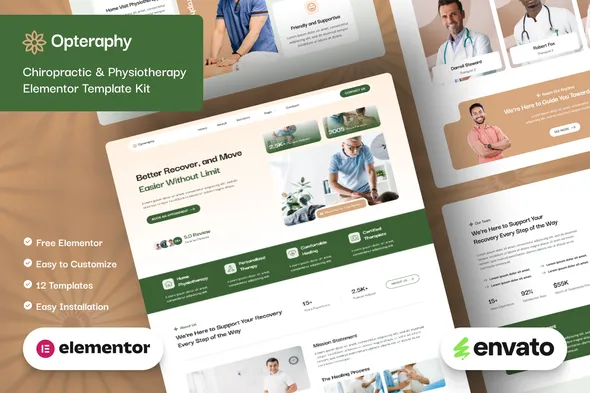 Opteraphy Chiropractic & Physiotherapy Elementor Template Kit