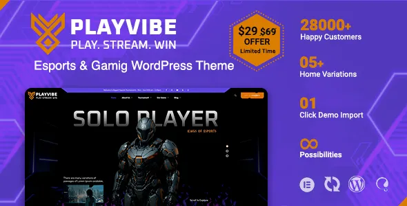Playvibe Esports Gaming WordPress Theme