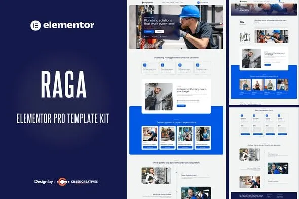 Raga Plumbing Services Elementor Pro Template Kit