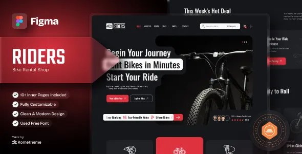 Riders Bike Rental Shop Figma Template