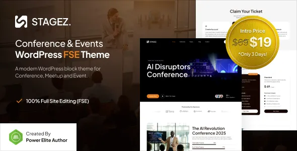 Stagez Conference and Event FSE WordPress Theme