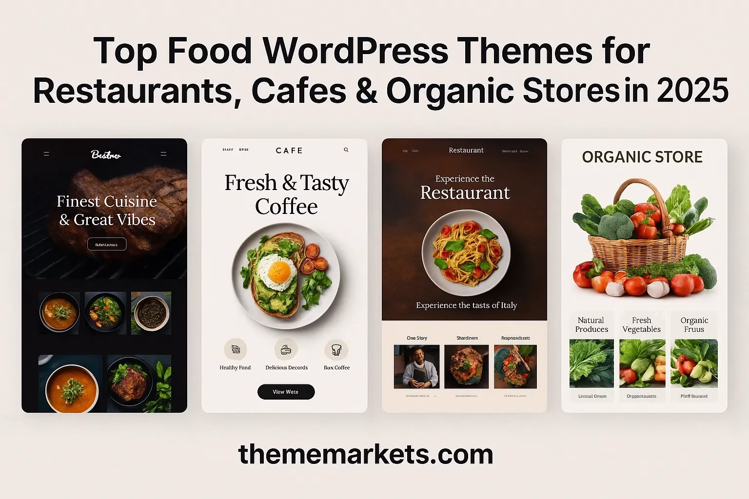 Top Food WordPress Themes for Restaurants, Cafes & Organic Stores in 2025