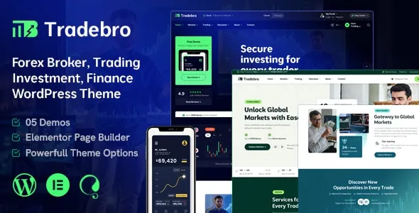 TradeBro Forex Broker Trading WordPress Theme