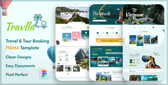 Travlla Travel Tour Booking Figma Template