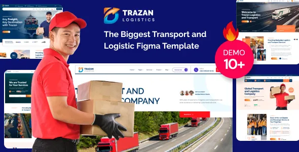Trazan Logistics and Transport Figma Template