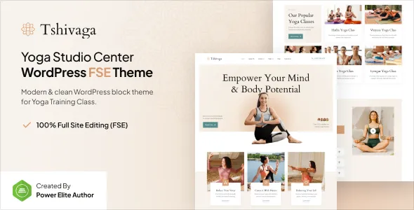 Tshivaga Yoga Studio Training Center FSE WordPress Theme
