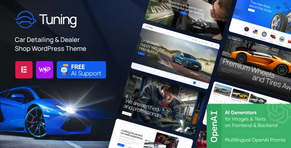 Tuning Car Detailing Dealer Shop WordPress theme