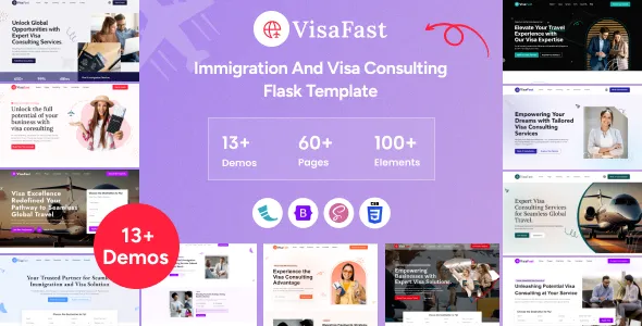 Visafast Flask Immigration Visa Consulting Template