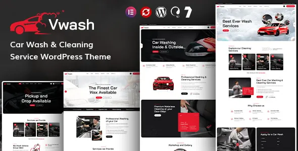 Vwash Car Wash Cleaning Service WordPress Theme