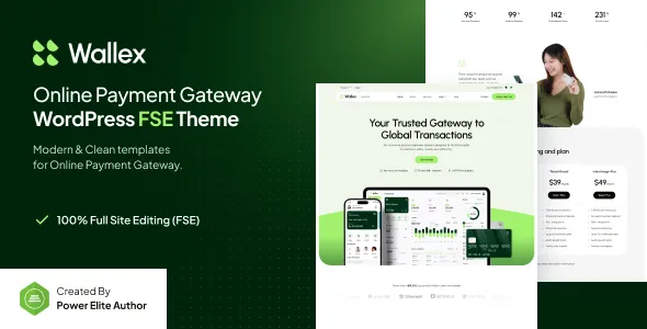 Wallex Online Payment Gateway FSE WordPress Theme