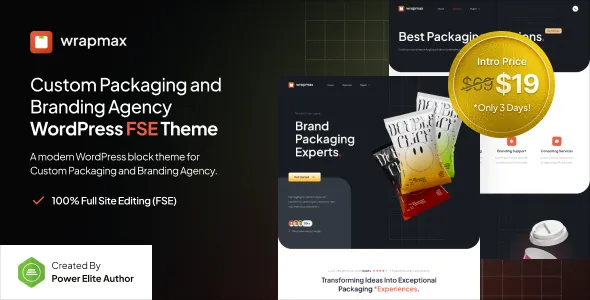 Wrapmax Custom Packaging Branding Agency FSE WordPress Theme