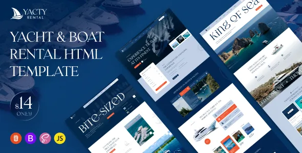 Yacty Yacht Boat Rental HTML5 Template