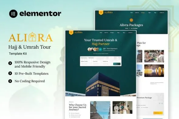 Alivra - Hajj & Umrah Tour Elementor Template Kit 1 Alivra Hajj Umrah Tour Elementor Template Kit
