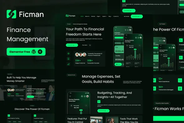 Ficman - Finance Management Elementor Template Kit 1 Ficman Finance Management Elementor Template Kit