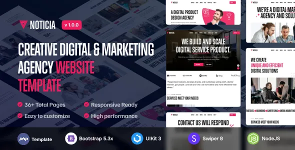 Noticia - Digital & Marketing Agency PHP Template 1 Noticia - Digital & Marketing Agency PHP Template