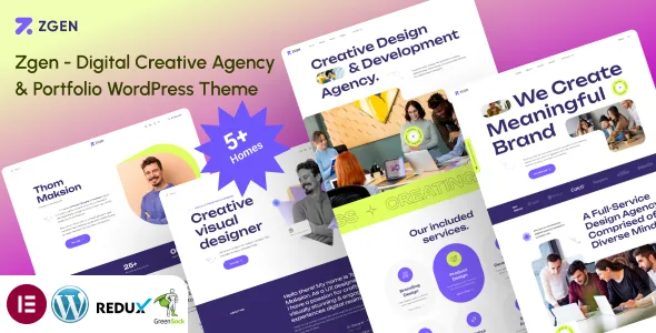 Zgen - Digital Creative Agency & Portfolio WordPress Theme 1 Zgen Digital Creative Agency Portfolio WordPress Theme