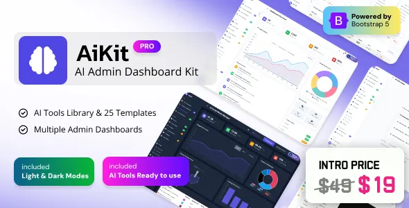 AIKIT Pro – Bootstrap 5 Artificial Intelligence Admin Dashboard 1 AIKIT Pro – Bootstrap 5 Artificial Intelligence Admin Dashboard