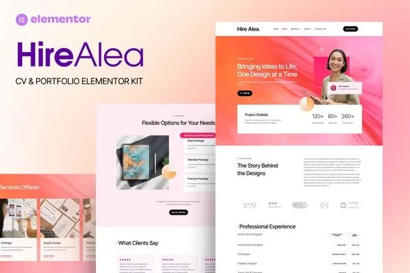 HireAlea - Personal CV Elementor Template Kit 1 HireAlea - Personal CV Elementor Template Kit