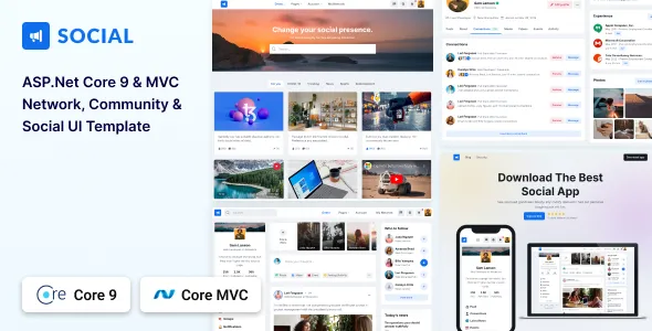 Social - ASP.NET Core 9 Network & Community Template 1 Social - ASP.NET Core 9 Network & Community Template
