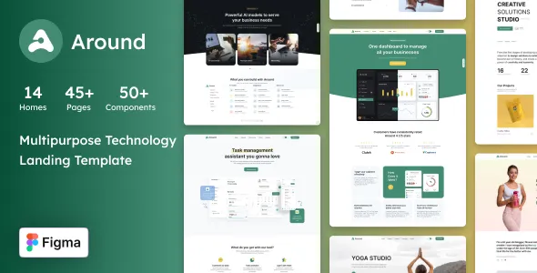 Around - SaaS, Startup & Technology Landing Figma Template 1 Around - SaaS, Startup & Technology Landing Figma Template