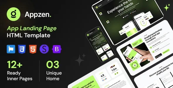 Appzen - App Landing Page HTML Template 1 Appzen - App Landing Page HTML Template