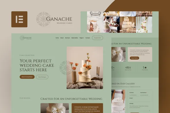 Ganache – Wedding Cake Bakery Elementor Template Kit 1 Ganache – Wedding Cake Bakery Elementor Template Kit
