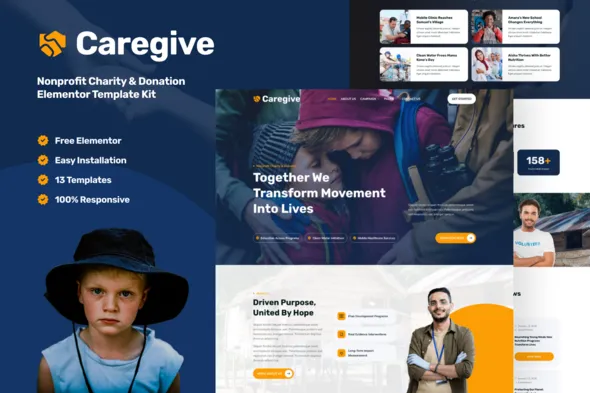 Caregive - Nonprofit Charity & Donation Elementor Template Kit 1 Caregive - Nonprofit Charity & Donation Elementor Template Kit