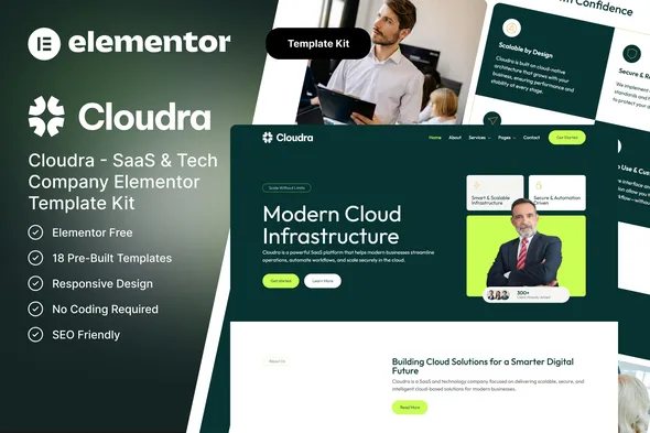 Cloudra – SaaS & Tech Company Elementor Template Kit 1 Cloudra – SaaS & Tech Company Elementor Template Kit