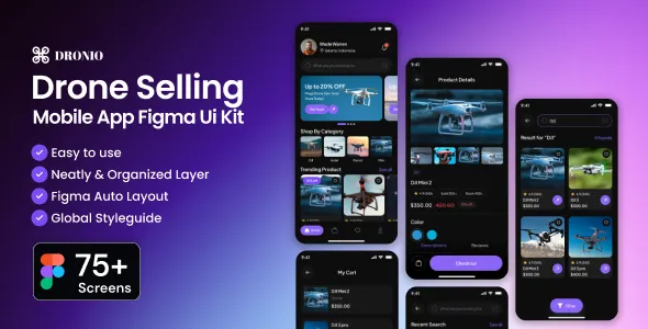 Dronio-Drone Selling Mobile App Figma Ui Kit 1 Dronio-Drone Selling Mobile App Figma Ui Kit