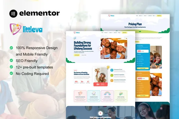 Littleva - Kindergarten & Child Care Elementor Pro Template Kit 1 Littleva - Kindergarten & Child Care Elementor Pro Template Kit