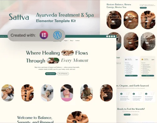 Sattva - Ayurveda Treatment & Spa Elementor Template Kit 1 Sattva - Ayurveda Treatment & Spa Elementor Template Kit