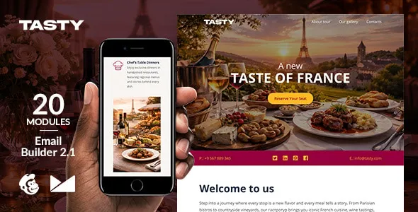 Tasty Responsive Email Template + Online Emailbuilder 2.1 1 Tasty Responsive Email Template + Online Emailbuilder 2.1