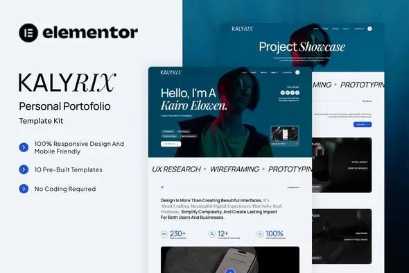 Kalyrix - Personal Portfolio Elementor Template Kit 1 Kalyrix - Personal Portfolio Elementor Template Kit