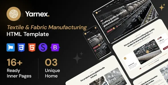 Yarnex - Textile & Fabric Manufacturing HTML Template 1 Yarnex - Textile & Fabric Manufacturing HTML Template