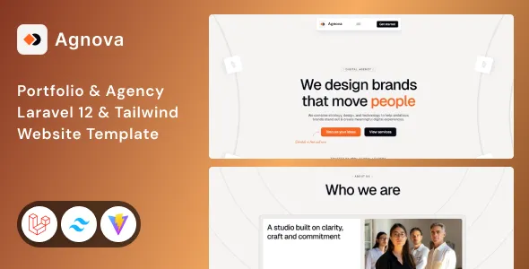Agnova - Laravel 12 Portfolio & Agency Tailwind CSS 4 Website Template 1 Agnova - Laravel 12 Portfolio & Agency Tailwind CSS 4 Website Template