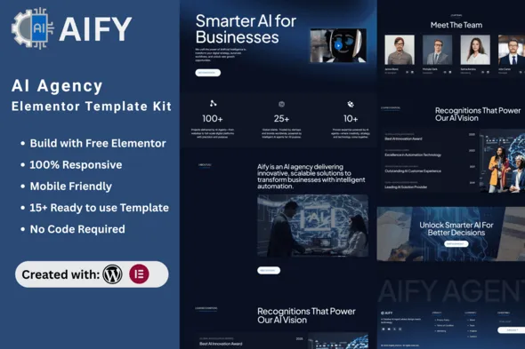 Aify - AI Agency Elementor Template Kit 1 Aify - AI Agency Elementor Template Kit