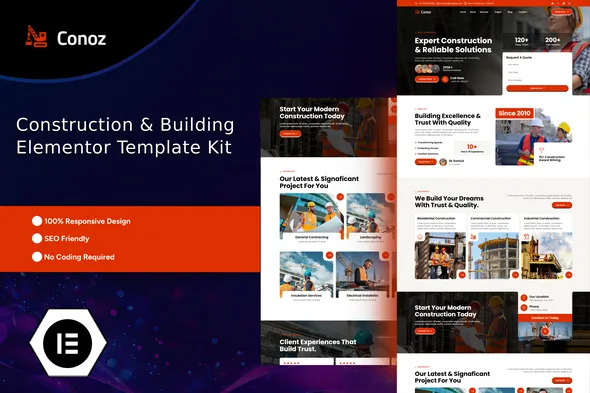 Conoz - Construction & Building Elementor Template Kit 1 Conoz - Construction & Building Elementor Template Kit