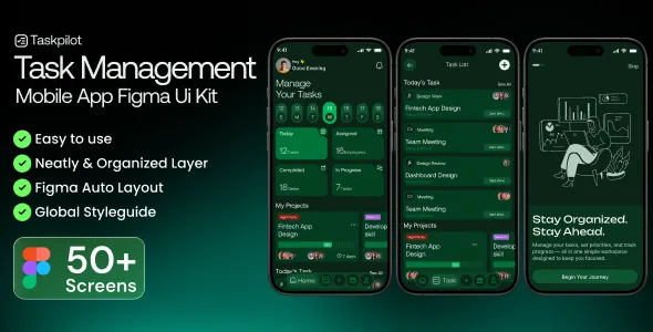 Taskpilot – Task Management Mobile App Figma UI Kit 1 Taskpilot – Task Management Mobile App Figma UI Kit