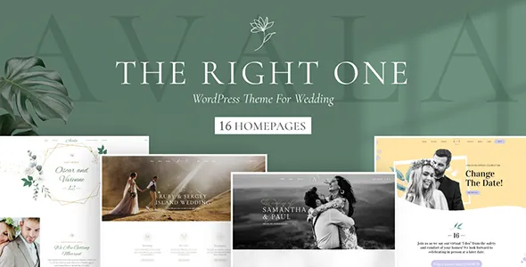 Avala - Wedding & Event WordPress Theme 1 Avala - Wedding & Event WordPress Theme