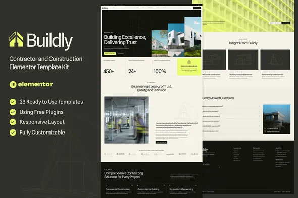 Buildly - Contractor & Construction Elementor Template Kit 1 Buildly - Contractor & Construction Elementor Template Kit