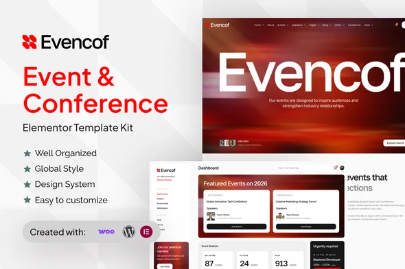 Evencof - Event & Conference Elementor Template Kit 1 Evencof - Event & Conference Elementor Template Kit