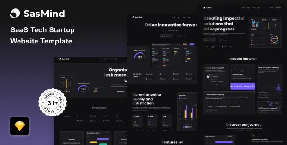 SasMind - Sketch AI SaaS Startup & Tech Website Template 1 SasMind - Sketch AI SaaS Startup & Tech Website Template