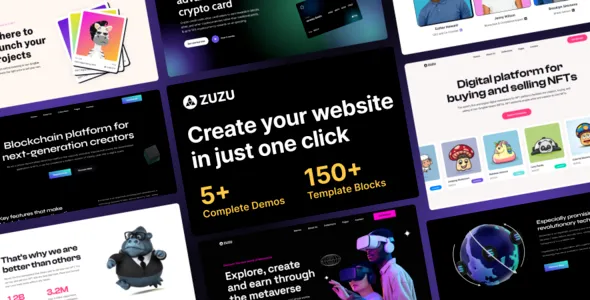 Zuzu - NFT & Crypto WordPress Theme 1 Zuzu - NFT & Crypto WordPress Theme